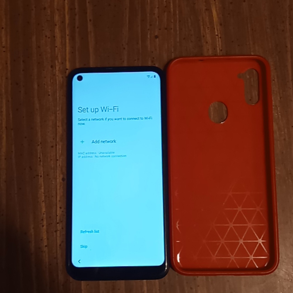 Samsung galaxy A11 and soft phone case(red)